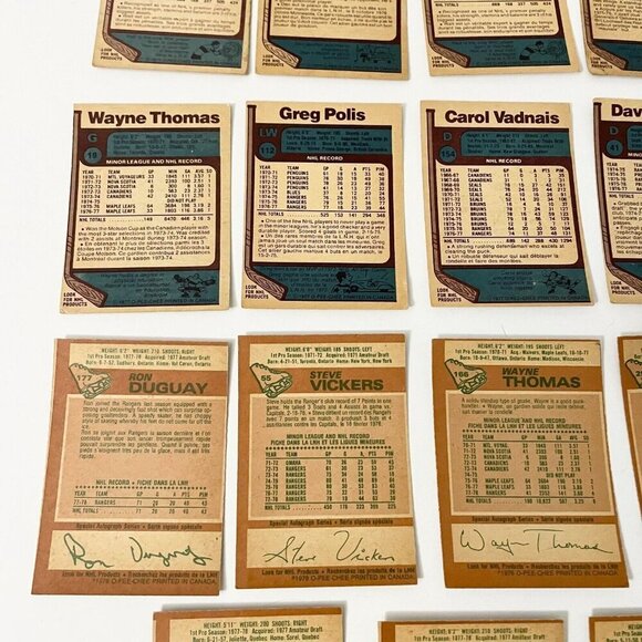 Vtg Lot of 28 1977-78 O Pee Chee New York Rangers NHL Hockey Cards Damaged - Picture 14 of 16